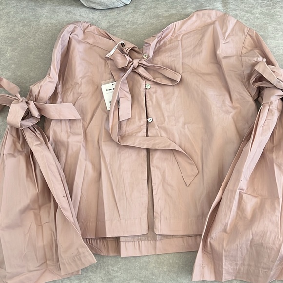 NWT! Free People So Obviously Yours Blouse with bell sleeves in Pink size Small - Picture 7 of 9